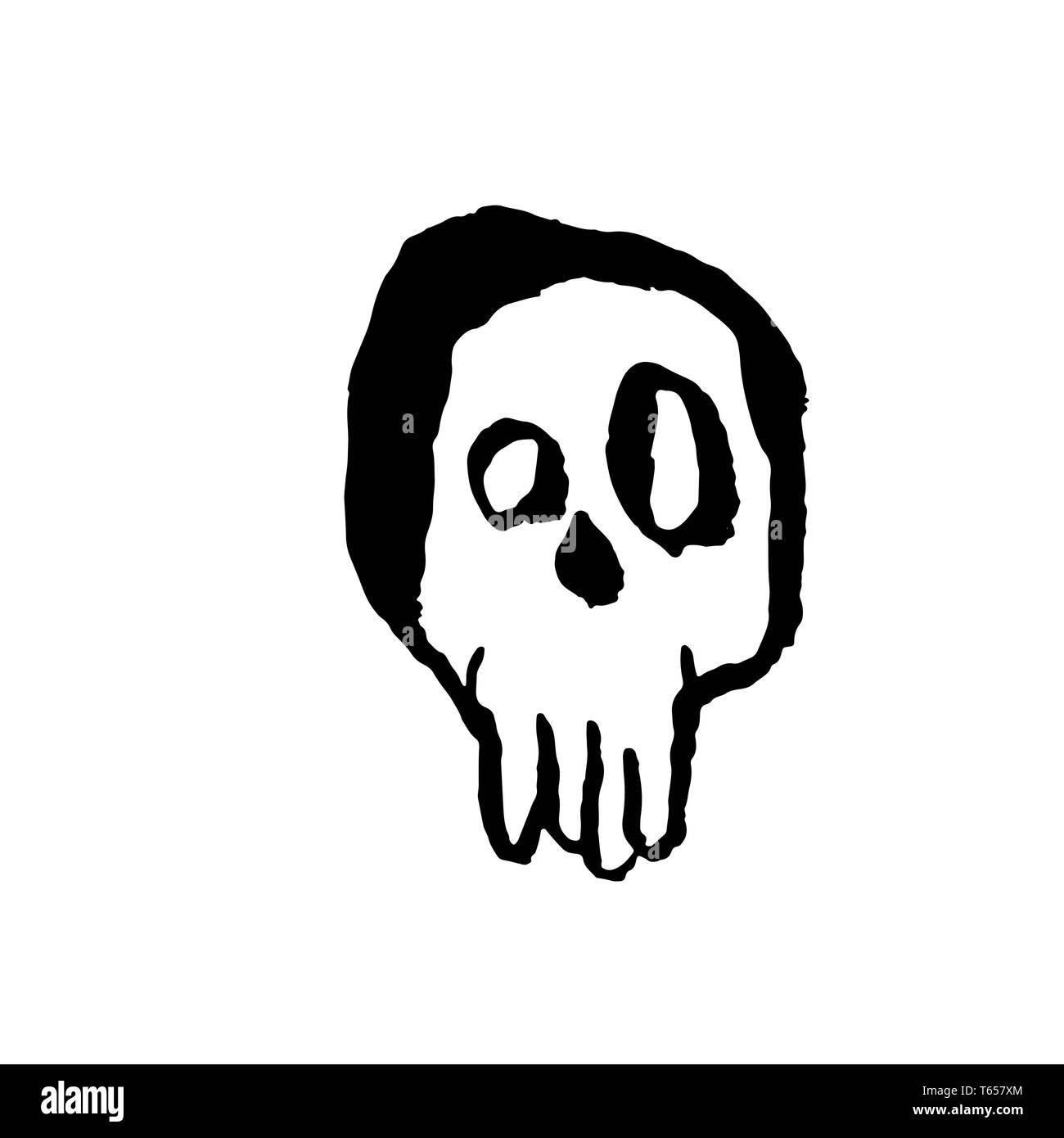 Totenkopf. Grunge Brush isoliert Skelett. Vector Illustration. Stock Vektor