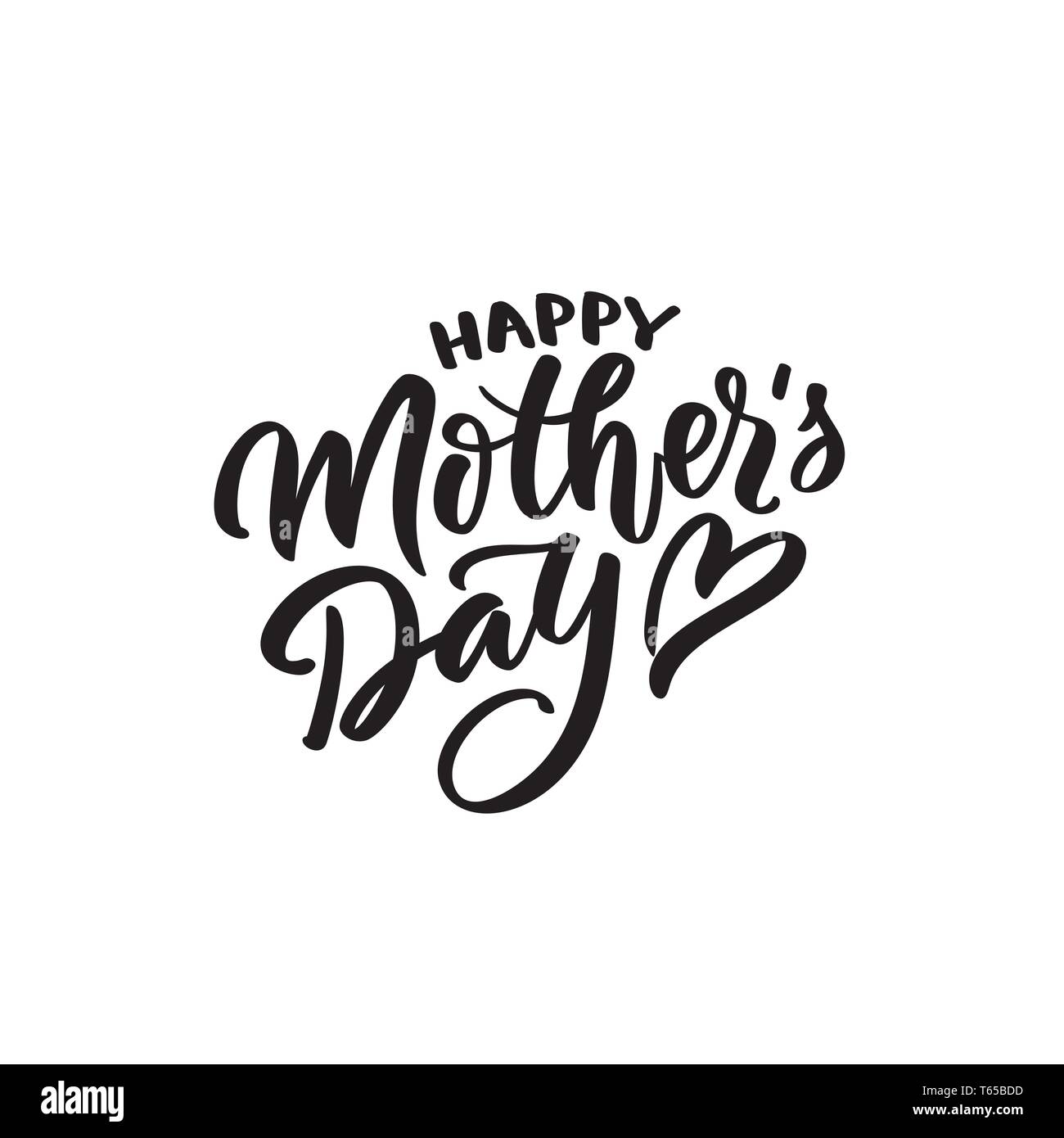 Happy Mother s day text moderne Kalligraphie. Grafik drucken Hand schreiben, Schrift, Typografie. Vektor Phrase in einer Farbe am Muttertag. Für die Begrüßung Stock Vektor