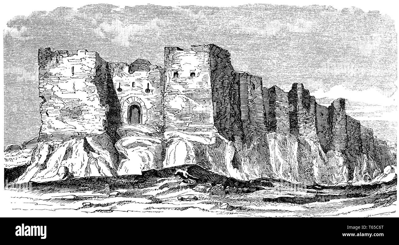 Die Ruinen des Schlosses von Edessa. Nach Texier und Pullan, byzantinische Architektur, Stockfoto