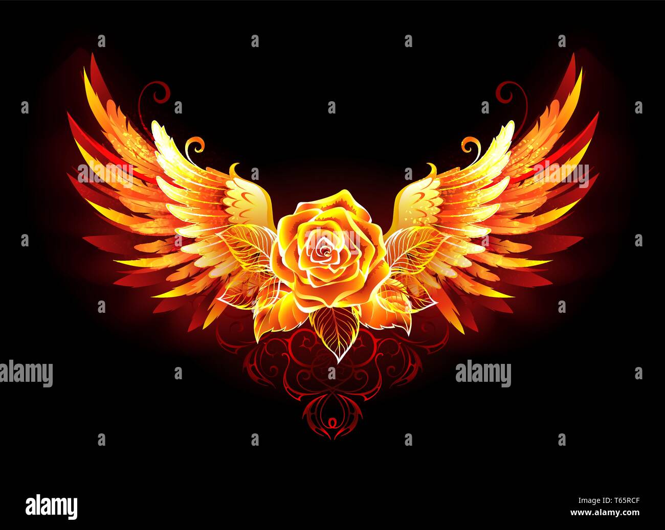 Red Rose On Fire Stockfotos und bilder Kaufen Alamy