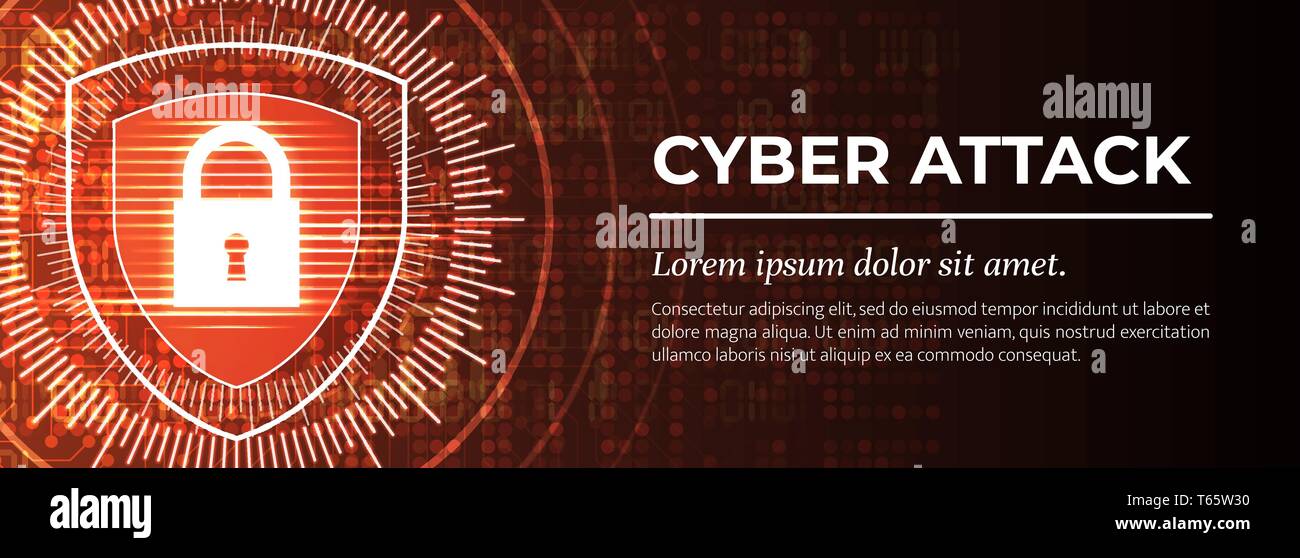Cyber Attack. Die rote modernen digitalen Hintergrund. Vektor. Stock Vektor