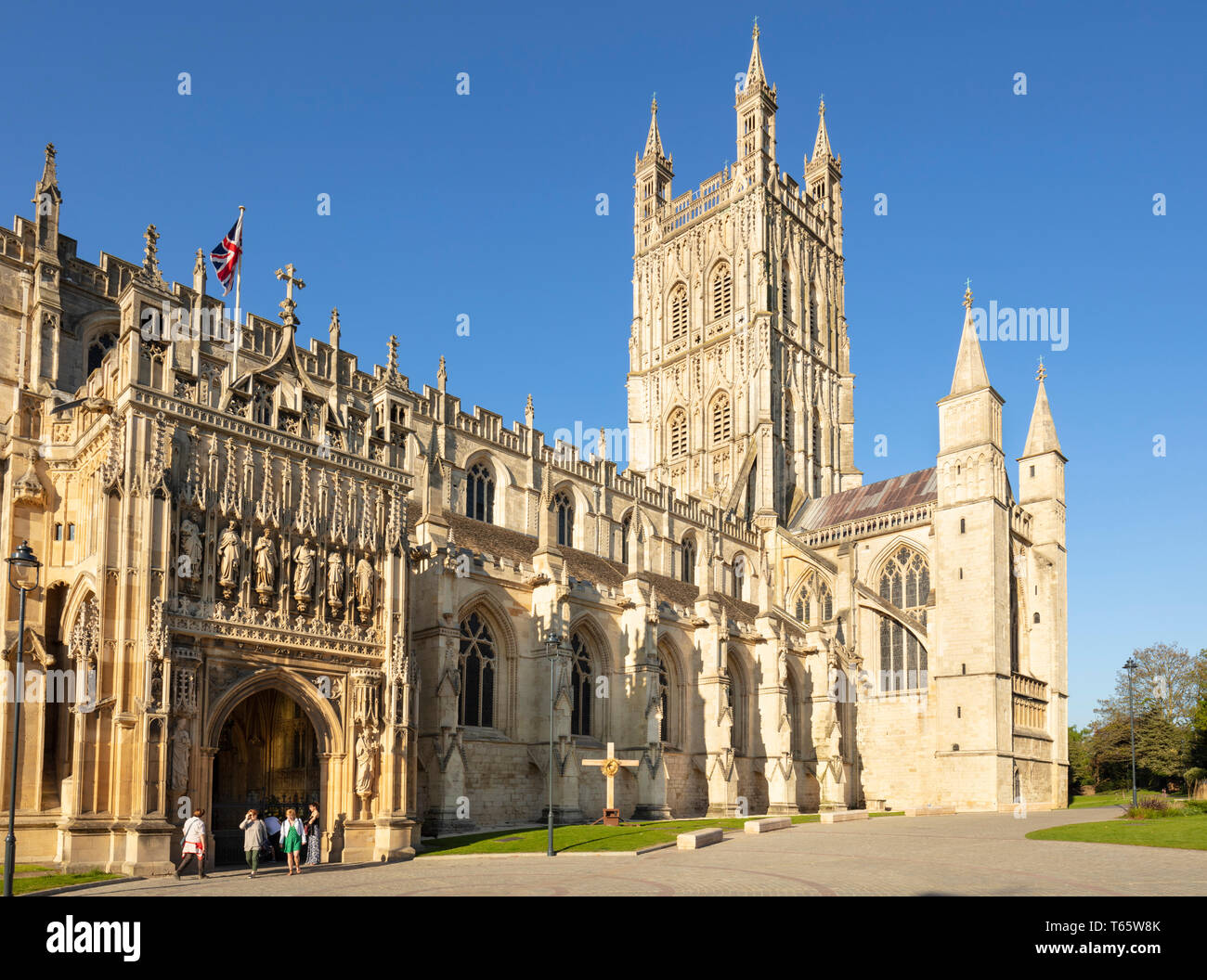 Die Kathedrale von Gloucester Gloucester City center Gloucestershire England UK GB Europa Stockfoto
