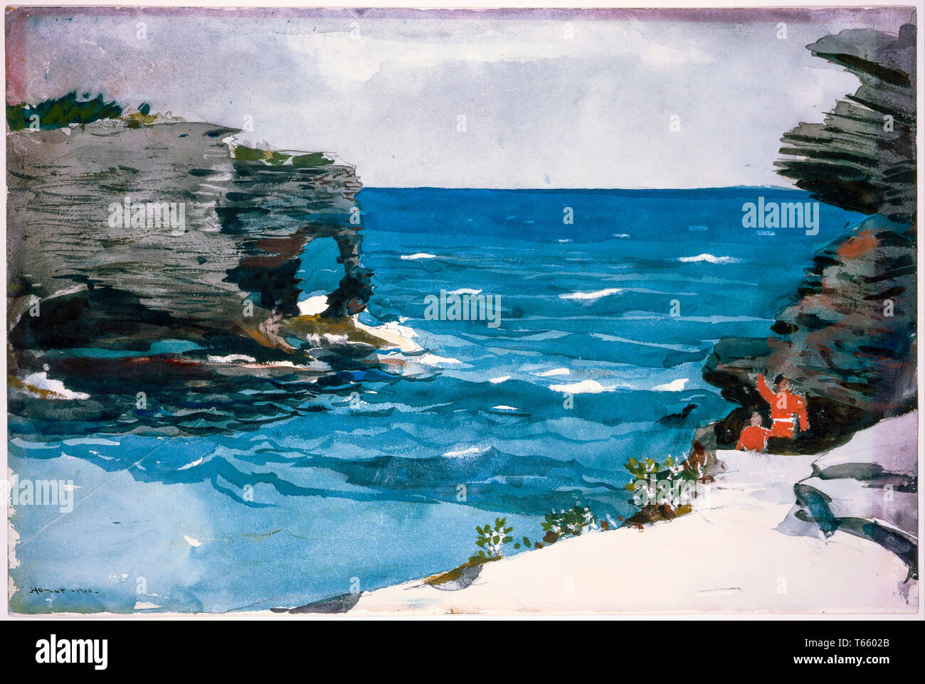 Winslow Homer, felsigen Ufer, Bermuda, Malerei, 1900 Stockfoto