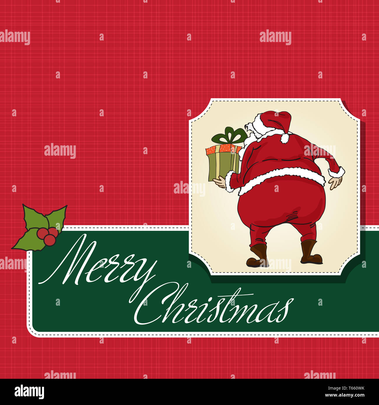 Weihnachtsmann, Weihnachtsgrußkarte Stockfoto