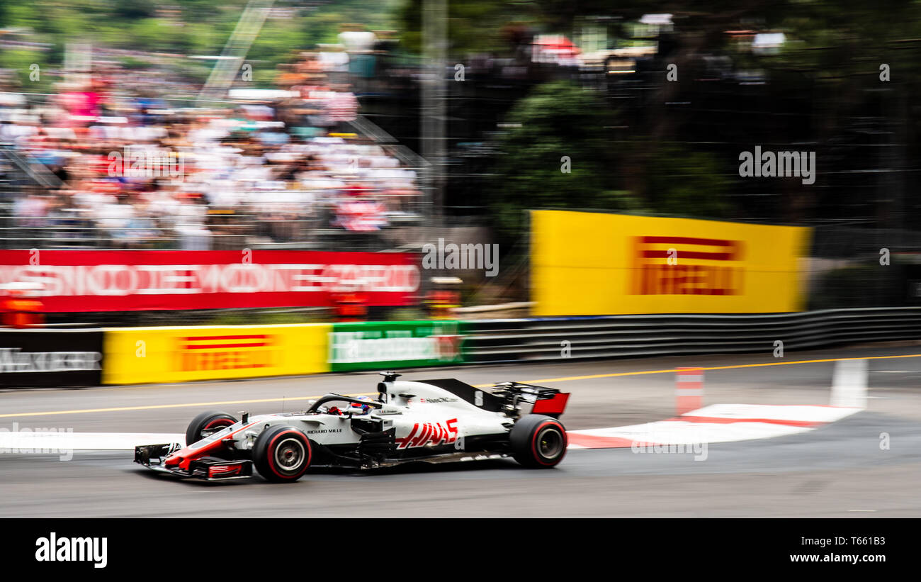 Monte Carlo / Monaco - 05/27/2018 - #8 Romain Grosjean (FRA) in seinem HAAS RVF-18 während der GP von Monaco Stockfoto