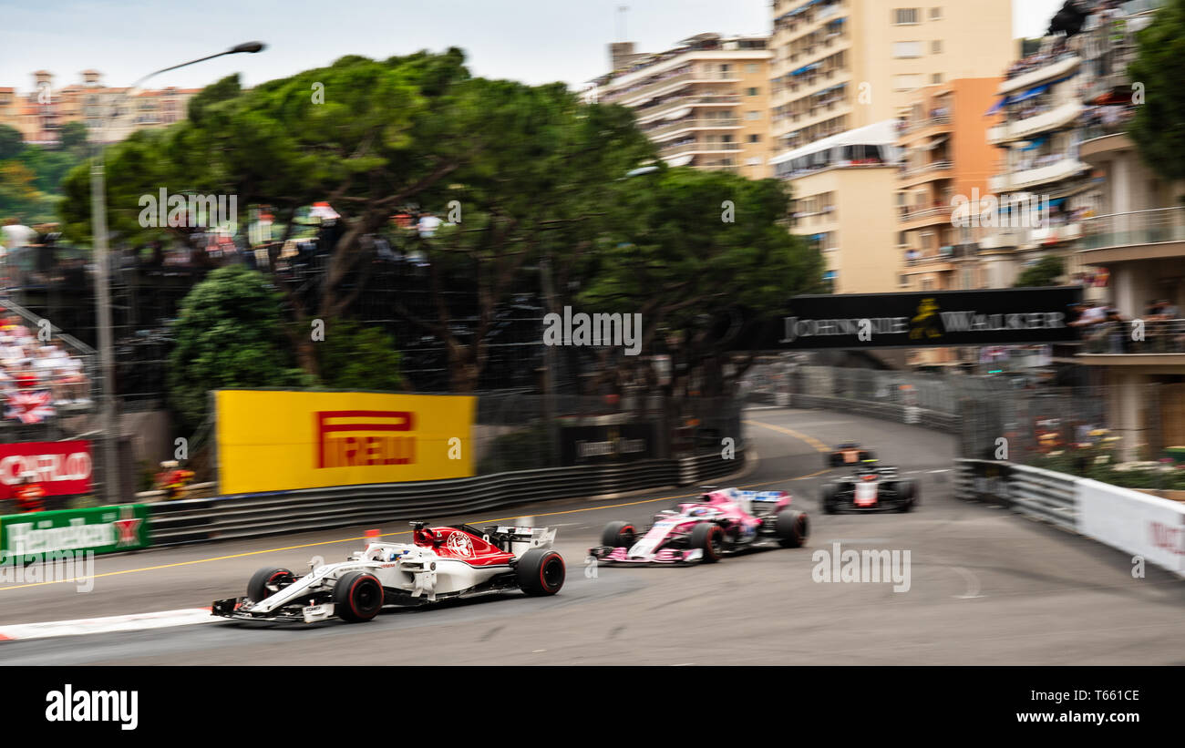 Monte Carlo / Monaco - 05/27/2018 - #9 Marcus ERICSSON (SWE) in seinem Alfa Romeo Sauber C37 während der GP von Monaco Stockfoto