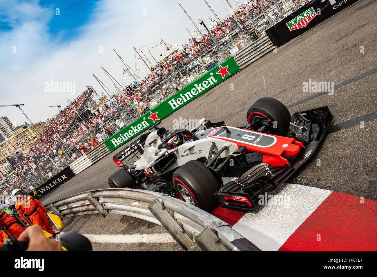 Monte Carlo / Monaco - 05/27/2018 - #8 Romain Grosjean (FRA) in seinem HAAS RVF-18 während der GP von Monaco Stockfoto