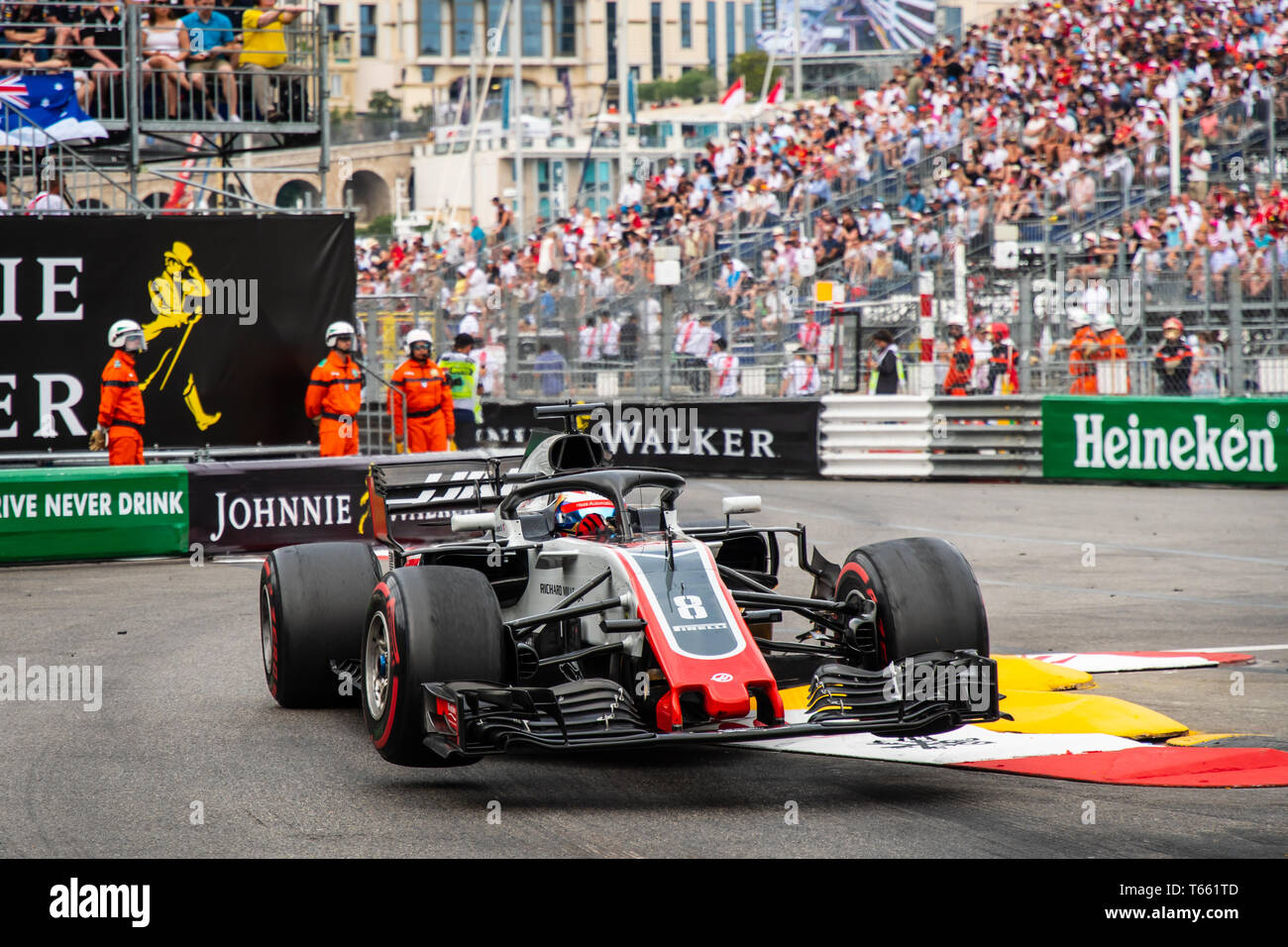 Monte Carlo / Monaco - 05/27/2018 - #8 Romain Grosjean (FRA) in seinem HAAS RVF-18 während der GP von Monaco Stockfoto