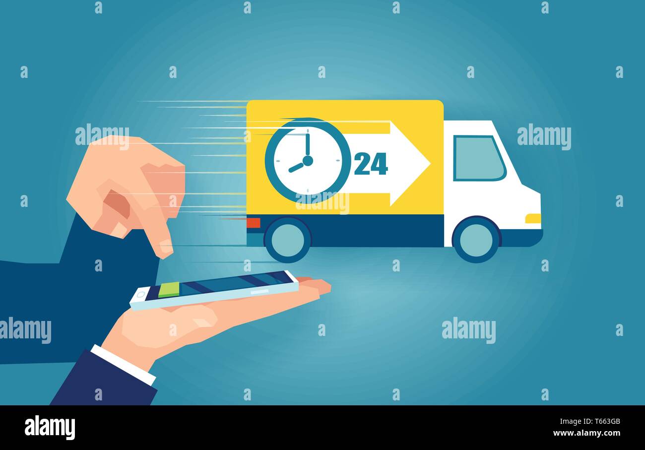 Vektor Konzept Delivery Service über moderne app Technologie Stock Vektor