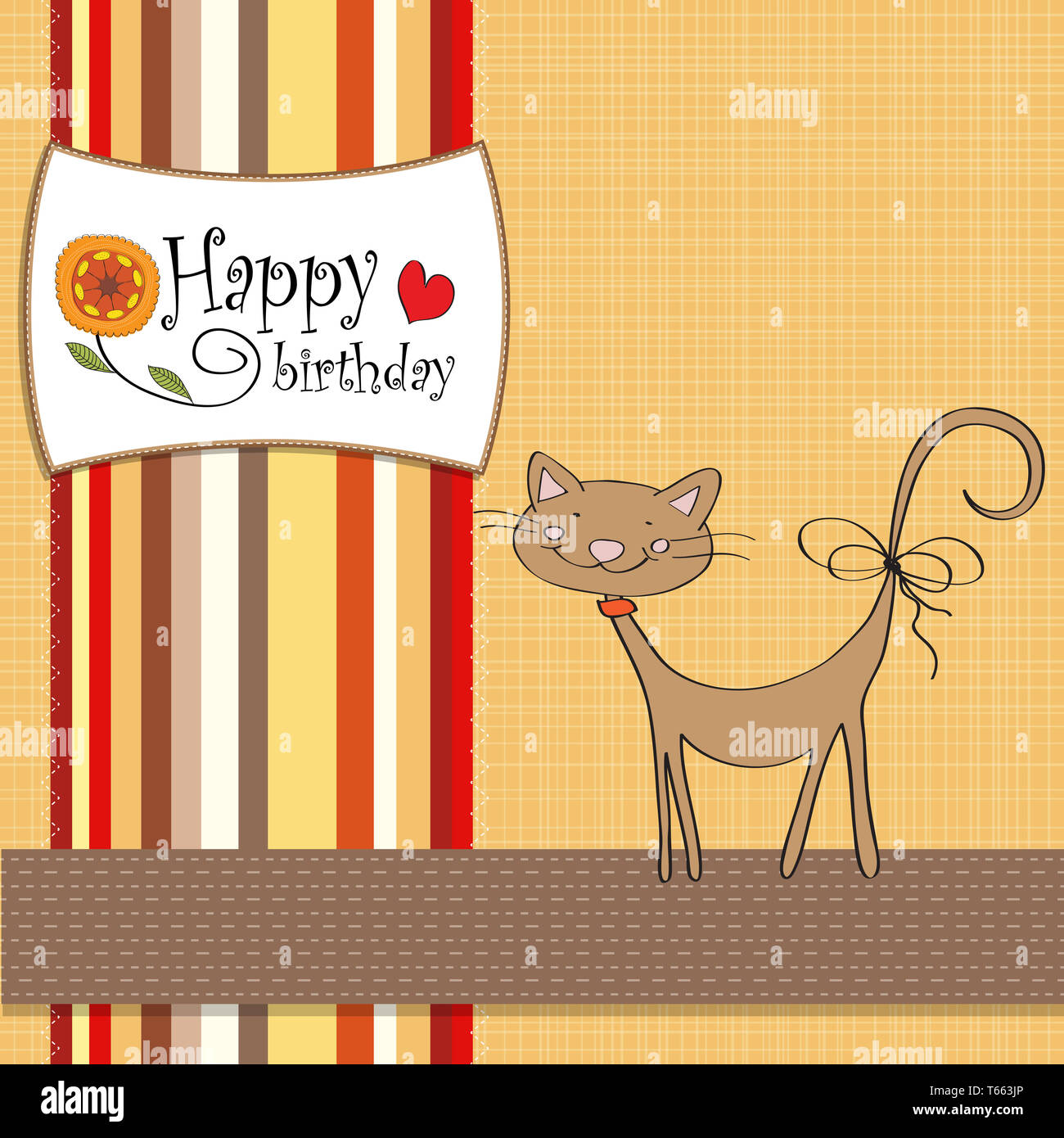 Geburtstagskarte mit lustige Katze Stockfoto