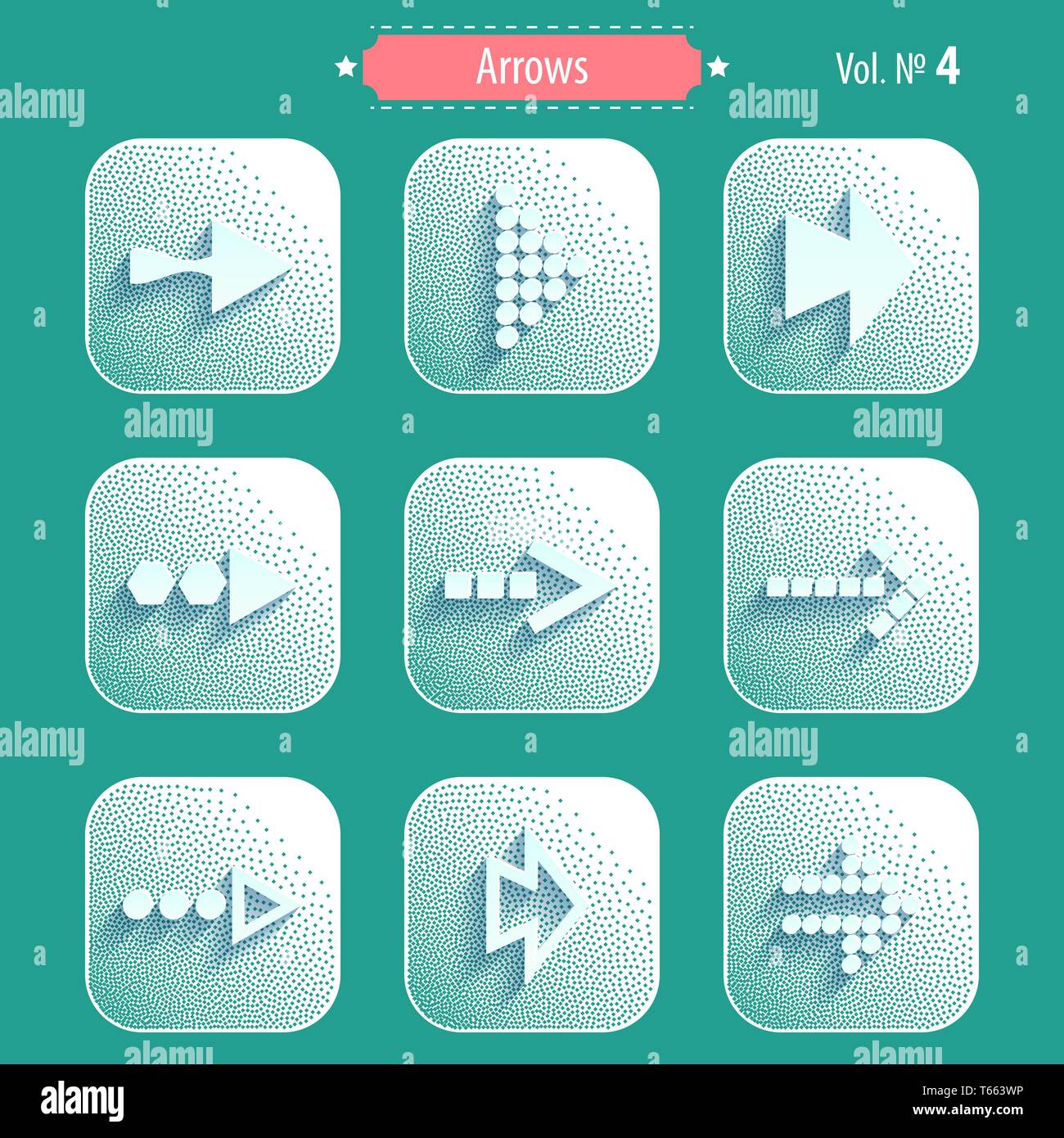 Pfeile, Symbole im modernen Stil. Stock Vektor