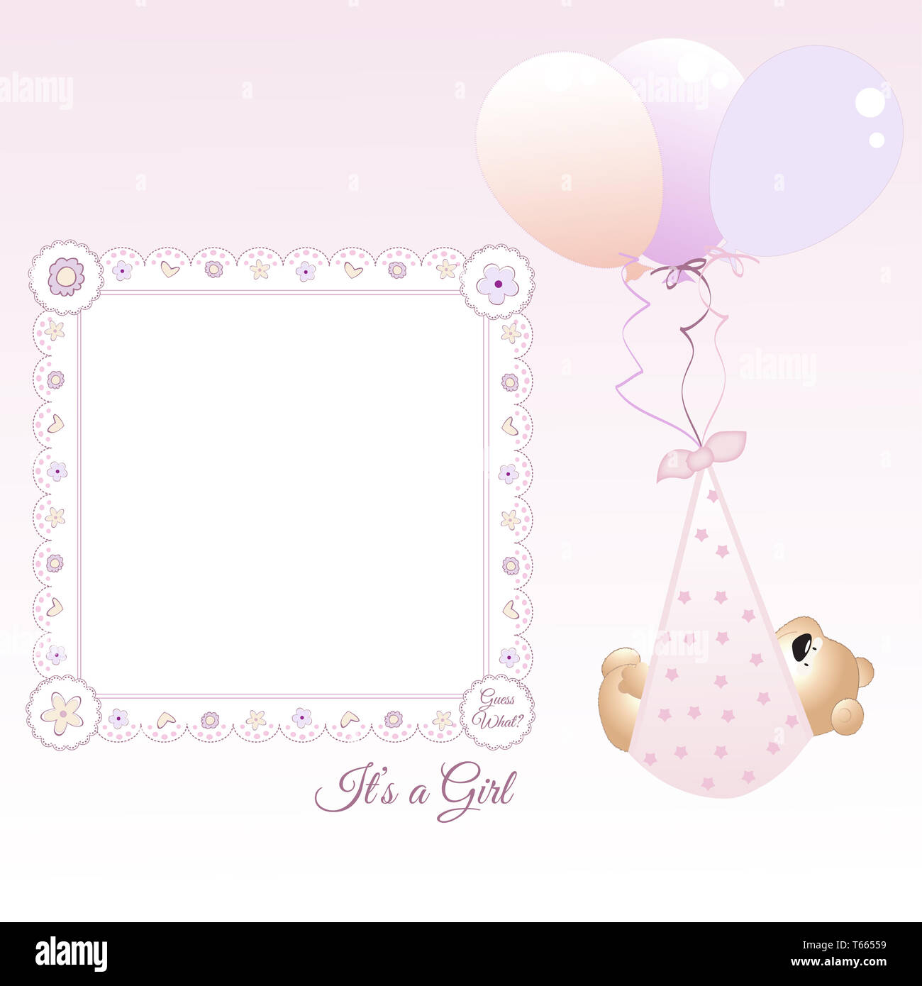 Baby Mädchen Ankündigung Stockfoto