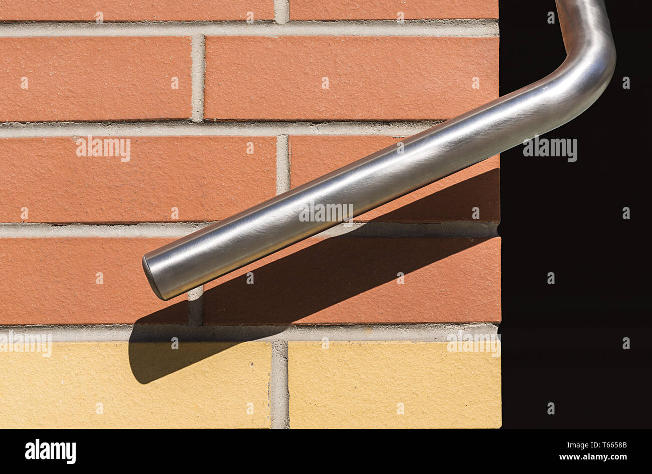 Detail der ein Handlauf auf einer Mauer Stockfoto