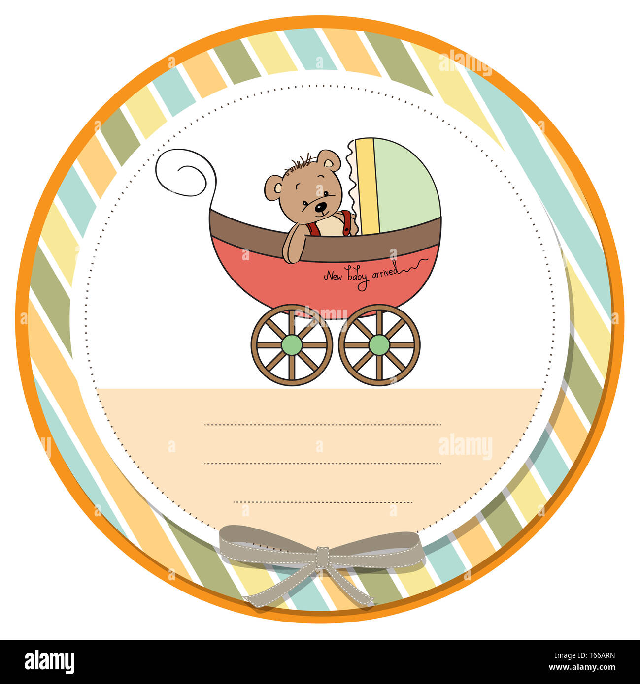lustige Teddybär in Kinderwagen Stockfoto