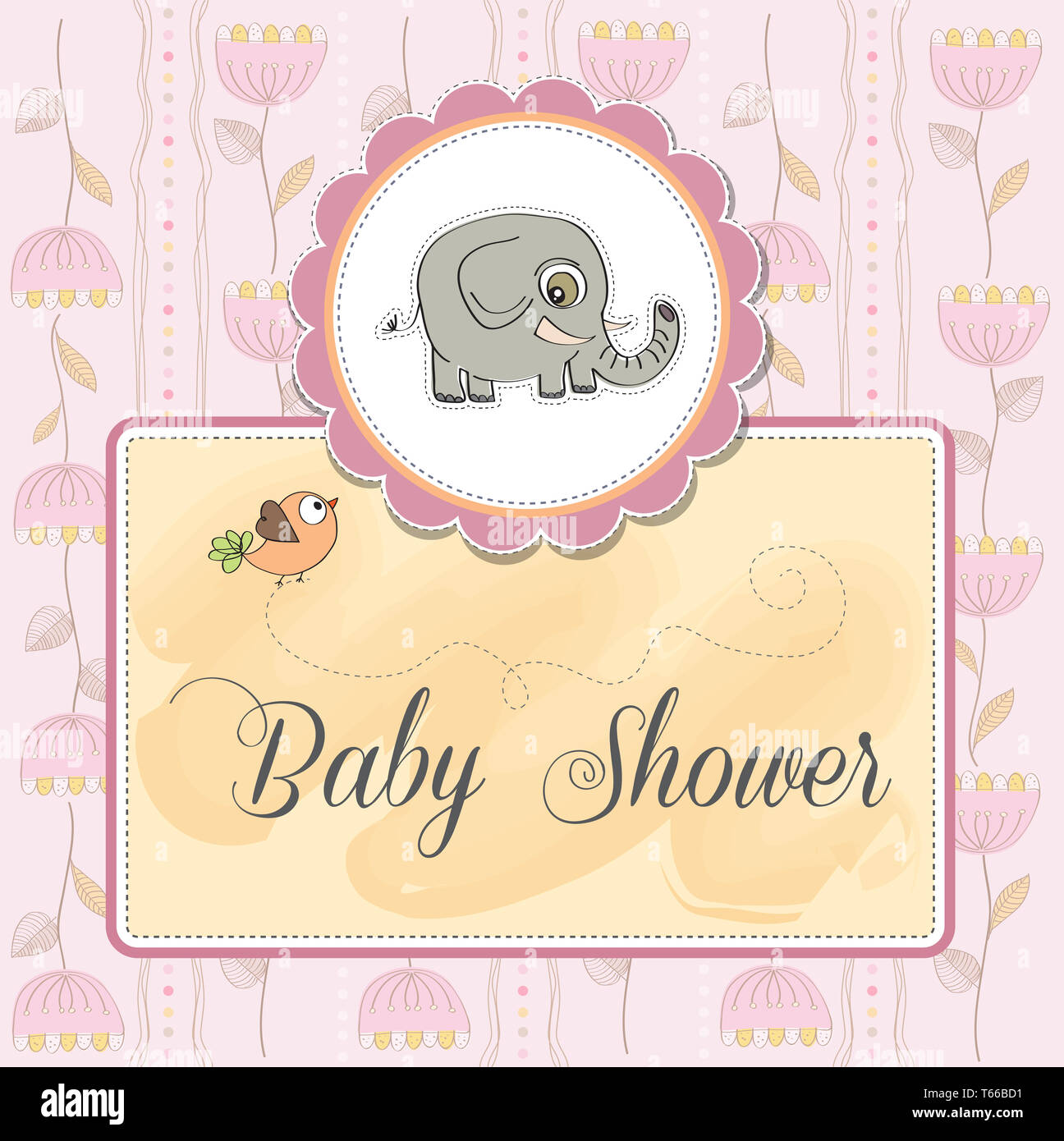 romantisches Baby Ankündigung Karte Stockfoto