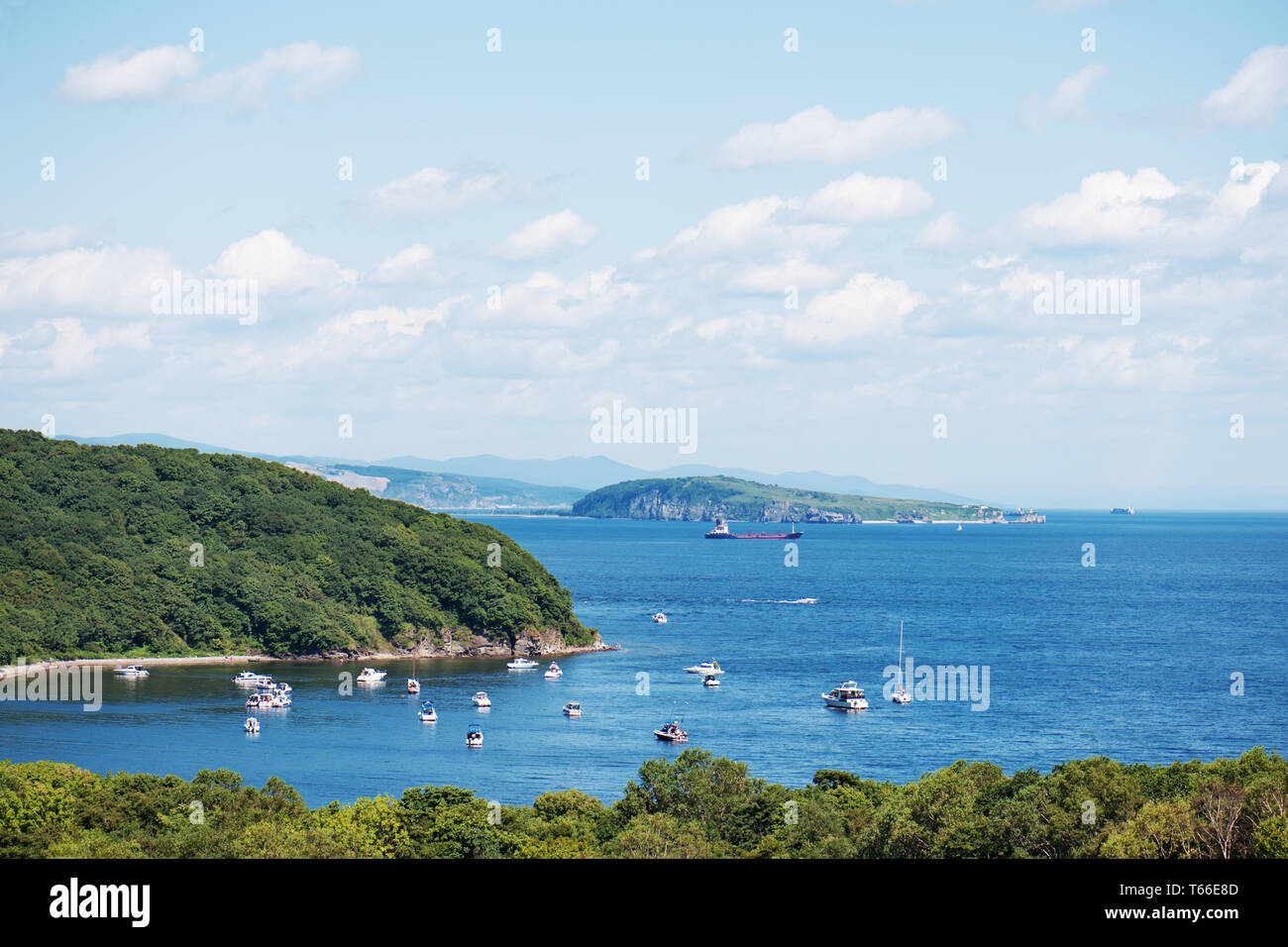 Meerblick auf den Golf von Peter dem Großen. Japanische Stockfoto