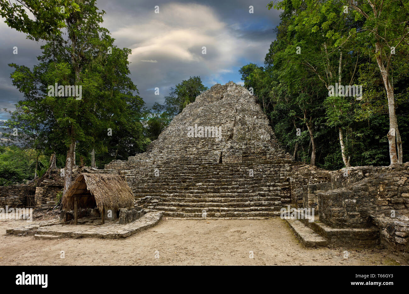 Der Maya Pyramide in Coba, Mexiko Stockfoto