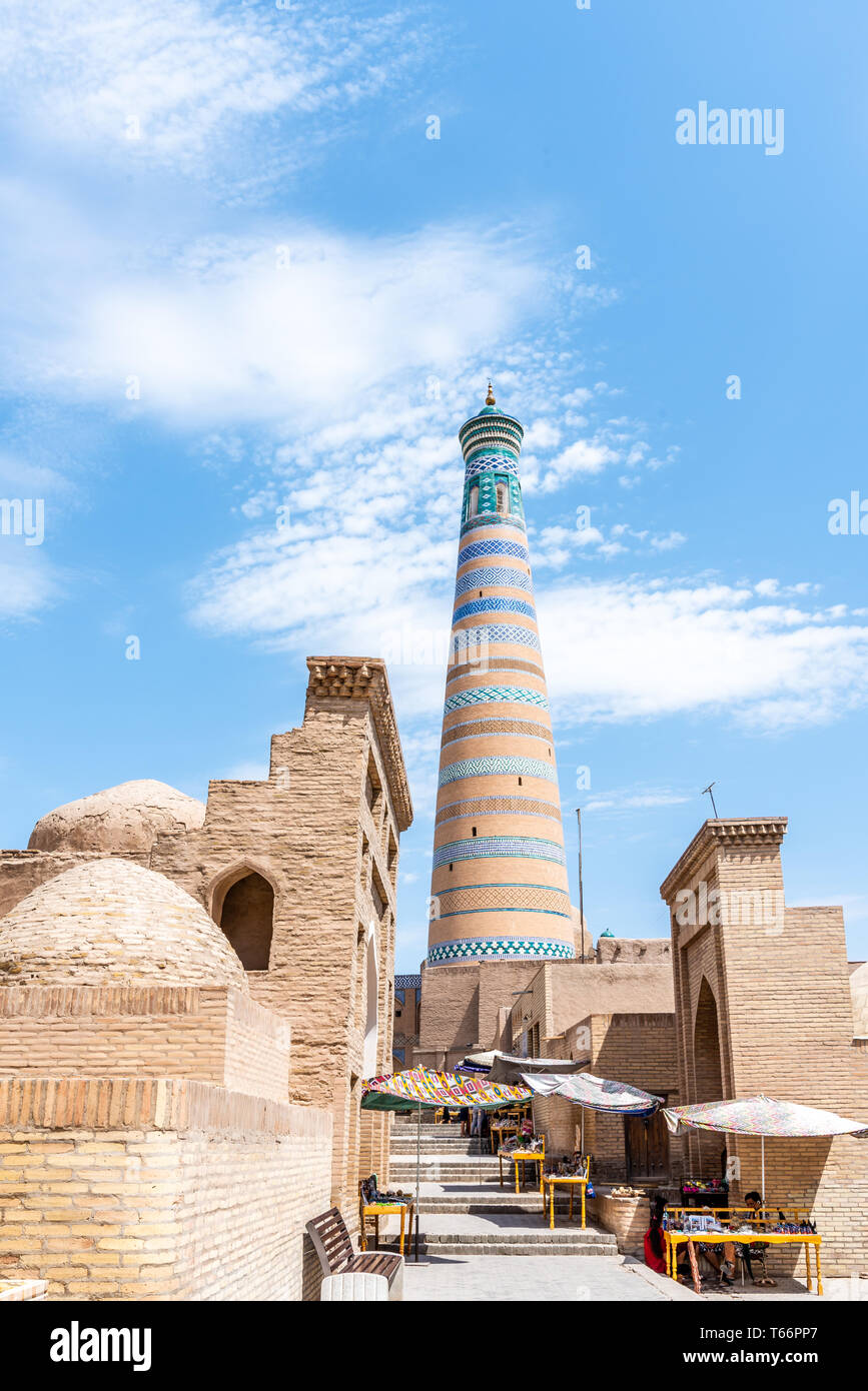Islam Khoja Komplex in Chiwa, Usbekistan Stockfoto