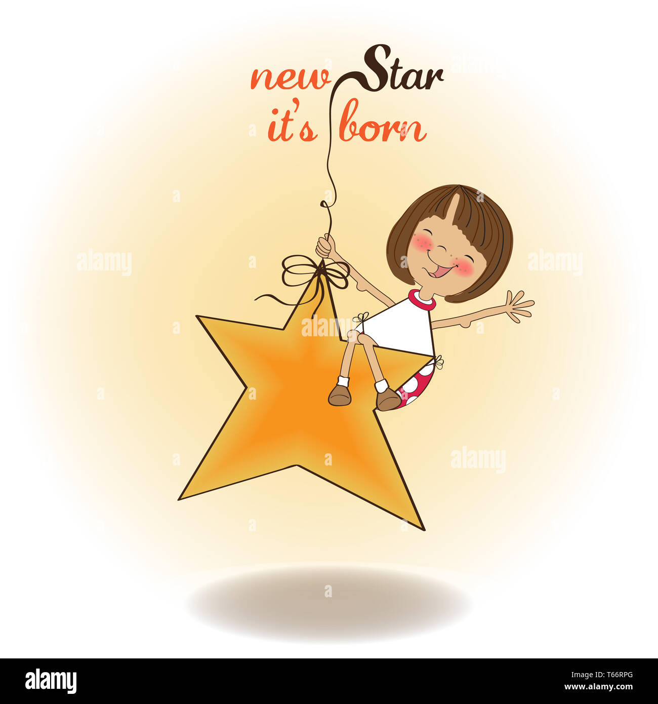 neuer Stern ist born.welcome-Baby-Karte Stockfoto