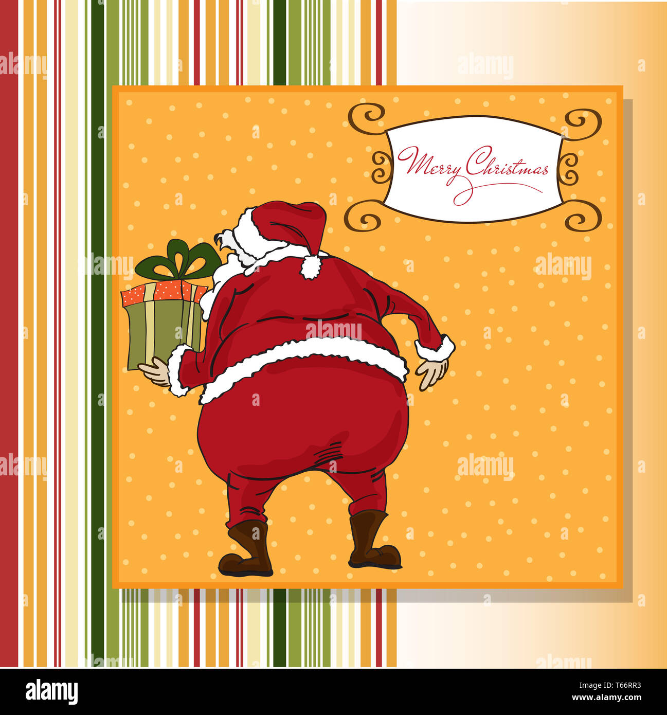 Weihnachtsgrußkarte mit dem Weihnachtsmann Stockfoto