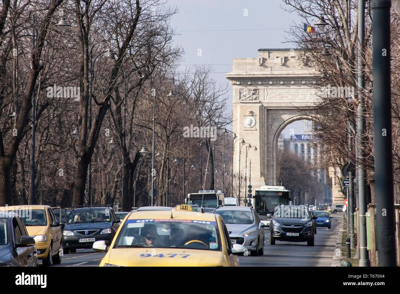 Der Arcul de Triumf oder Triumphbogen, Bukarest, Rumänien Stockfoto