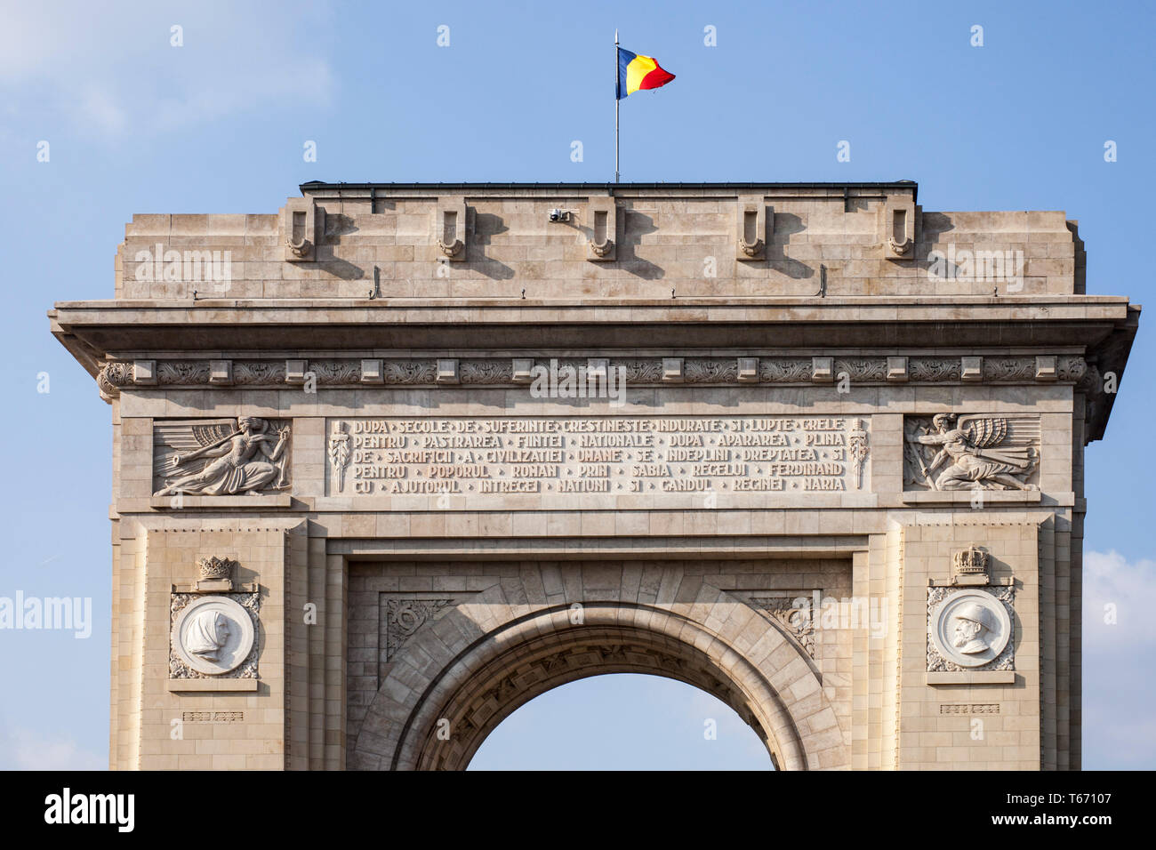 Der Arcul de Triumf oder Triumphbogen, Bukarest, Rumänien Stockfoto