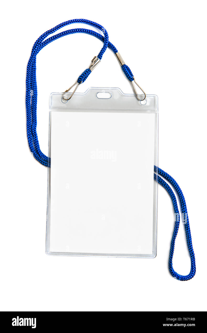 Abzeichen Identifikation Vorlage mockup leere Kunststoff ID-Card mit Freistellungspfad isoliert Stockfoto
