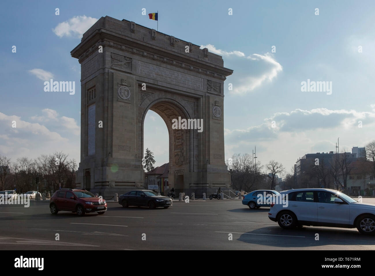 Der Arcul de Triumf oder Triumphbogen, Bukarest, Rumänien Stockfoto