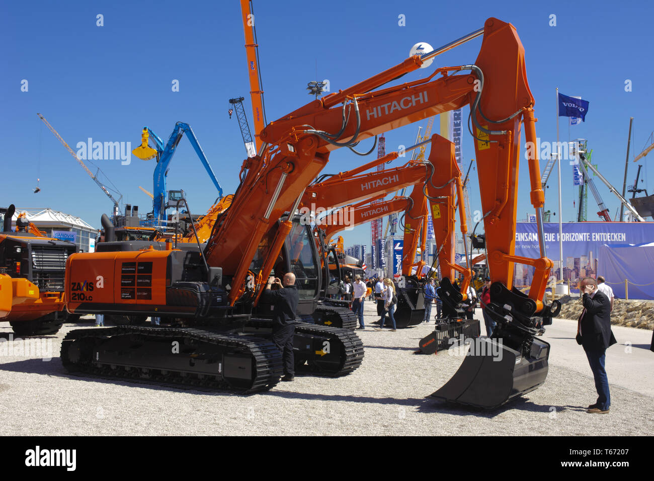 Messe für den Bau von Maschinen, betitelt BAUMA Stockfoto