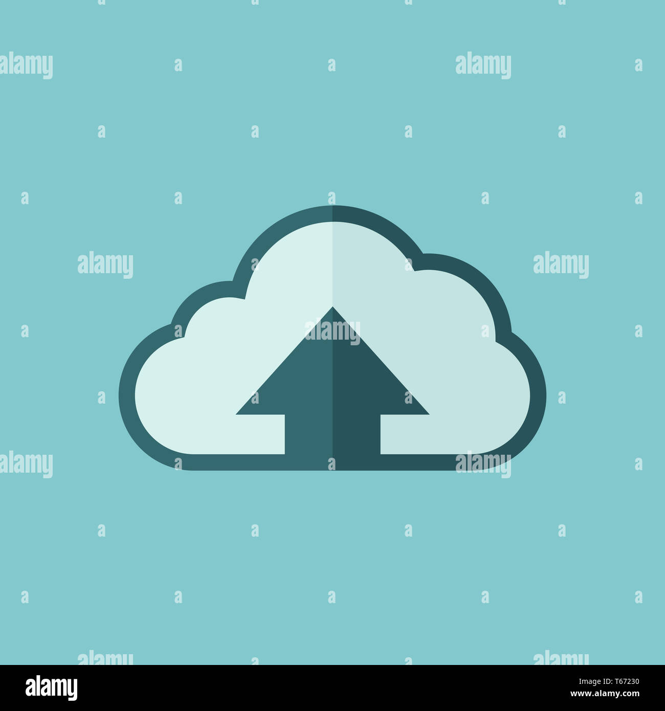 Flache Symbol hochladen Stockfoto