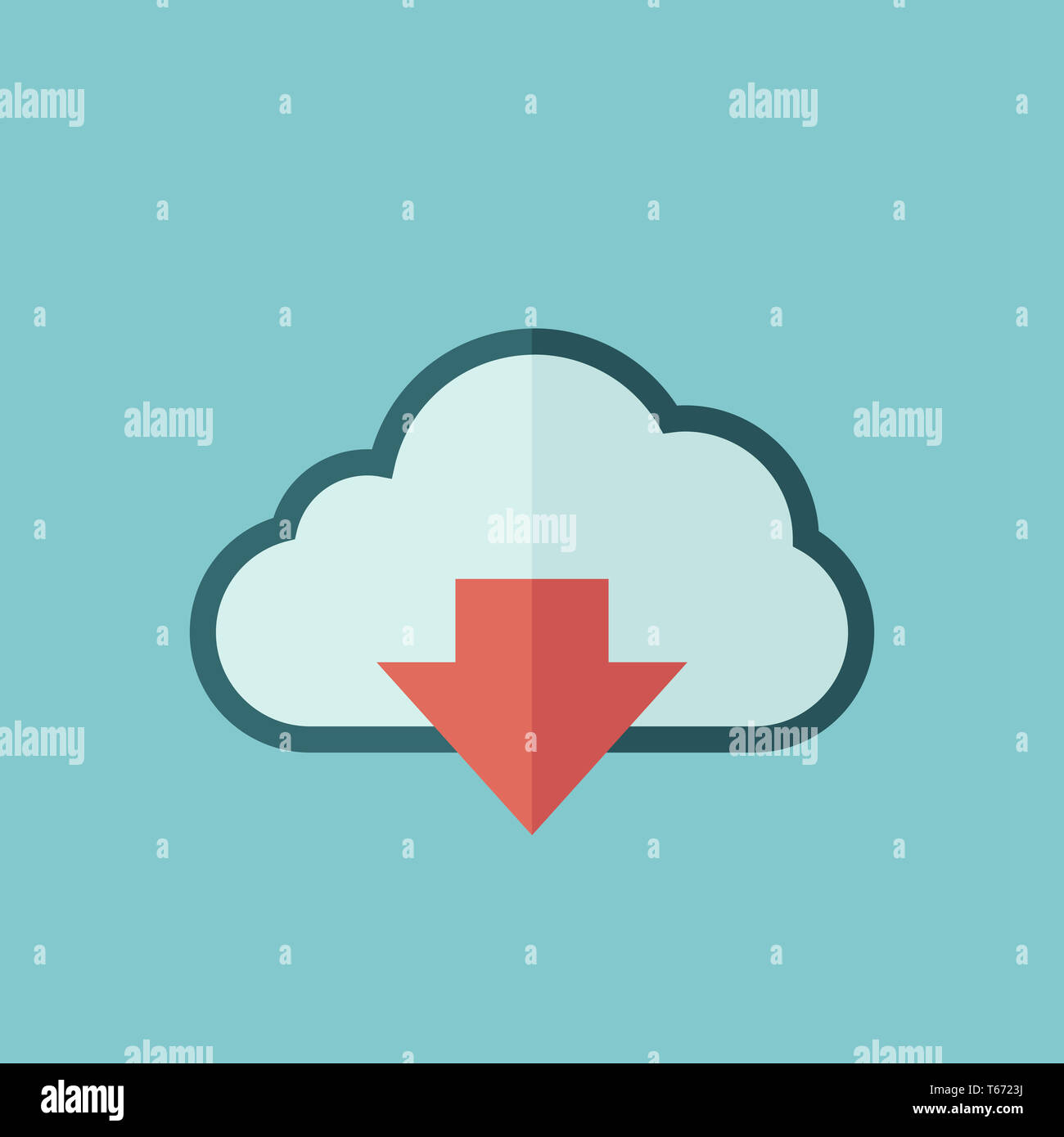 Laden Sie flache Symbol Stockfoto