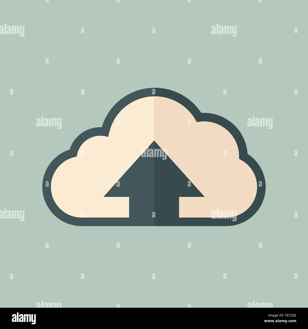 Flache Symbol hochladen Stockfoto