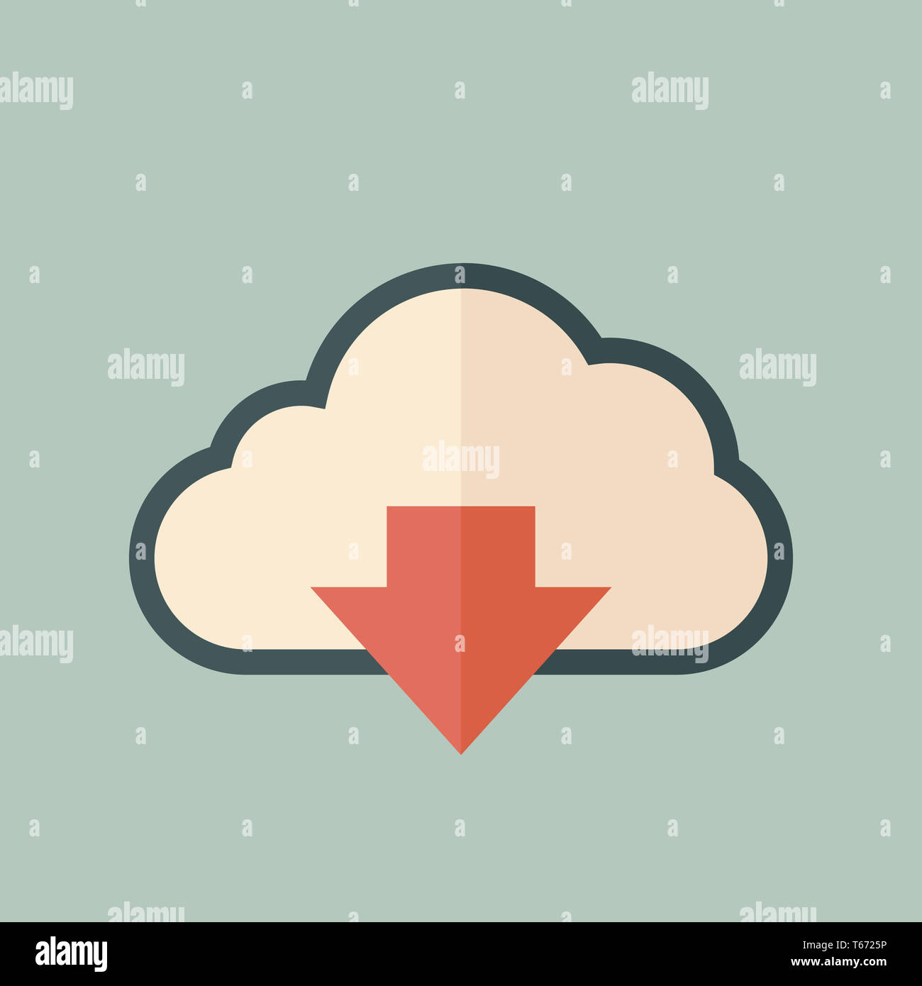 Laden Sie flache Symbol Stockfoto