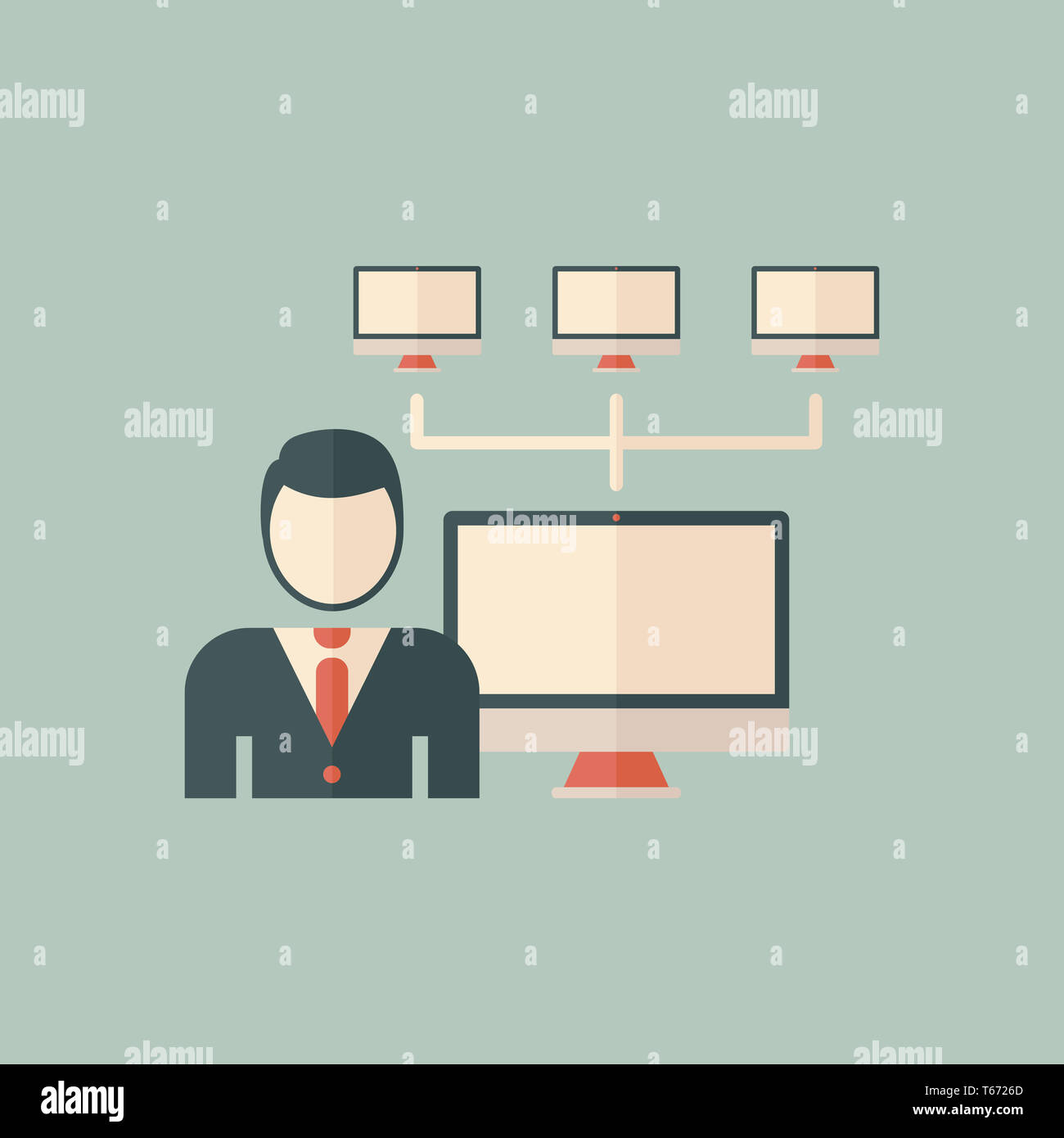 Flache Symbol Administrator Stockfoto