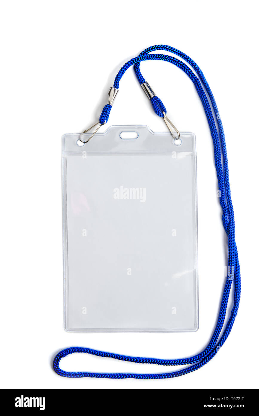 Abzeichen Identifikation Vorlage mockup leere Kunststoff ID-Card mit Freistellungspfad isoliert Stockfoto
