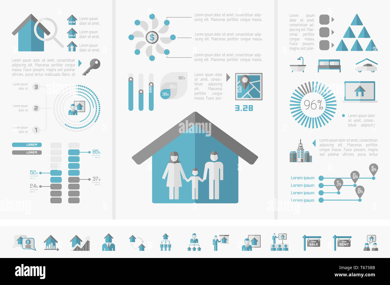 Immobilien-Infografiken. Stockfoto