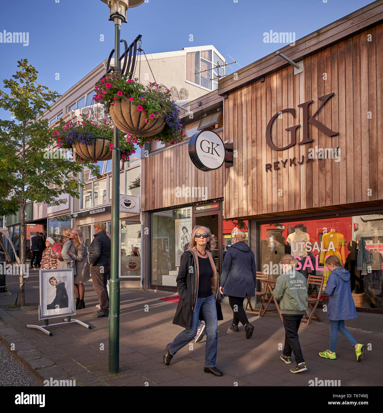 Street Scene, kulturellen Tag, Reykjavik, Island Stockfoto