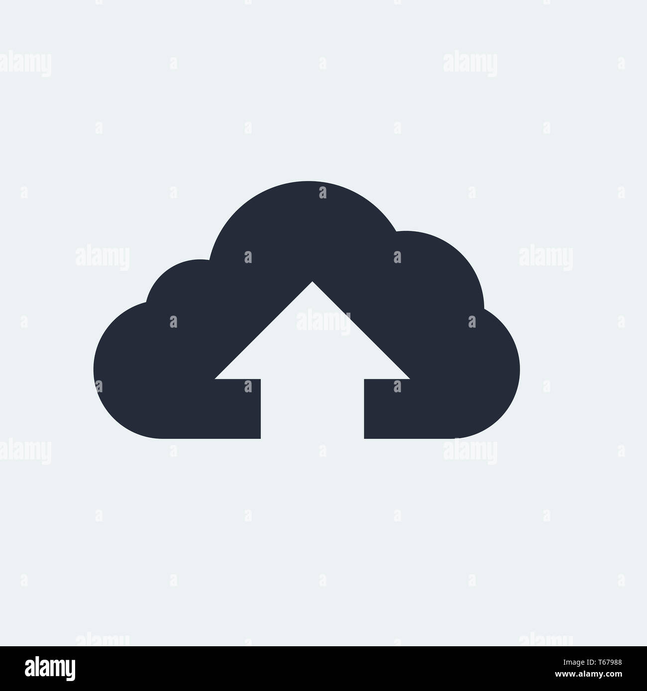 Flache Wolkensymbol Stockfoto