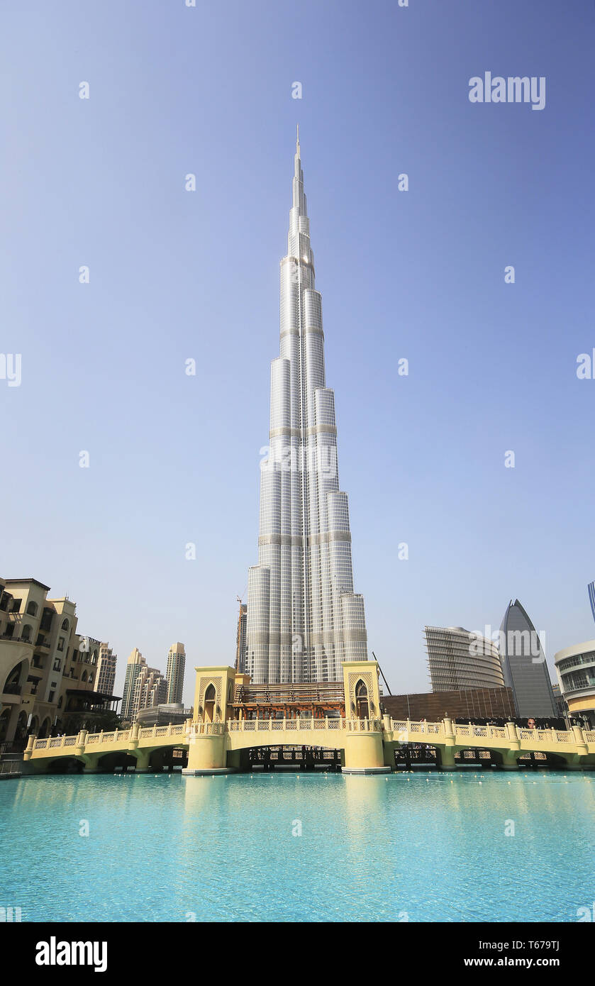 Der Burj Khalifa in Dubai Stockfoto