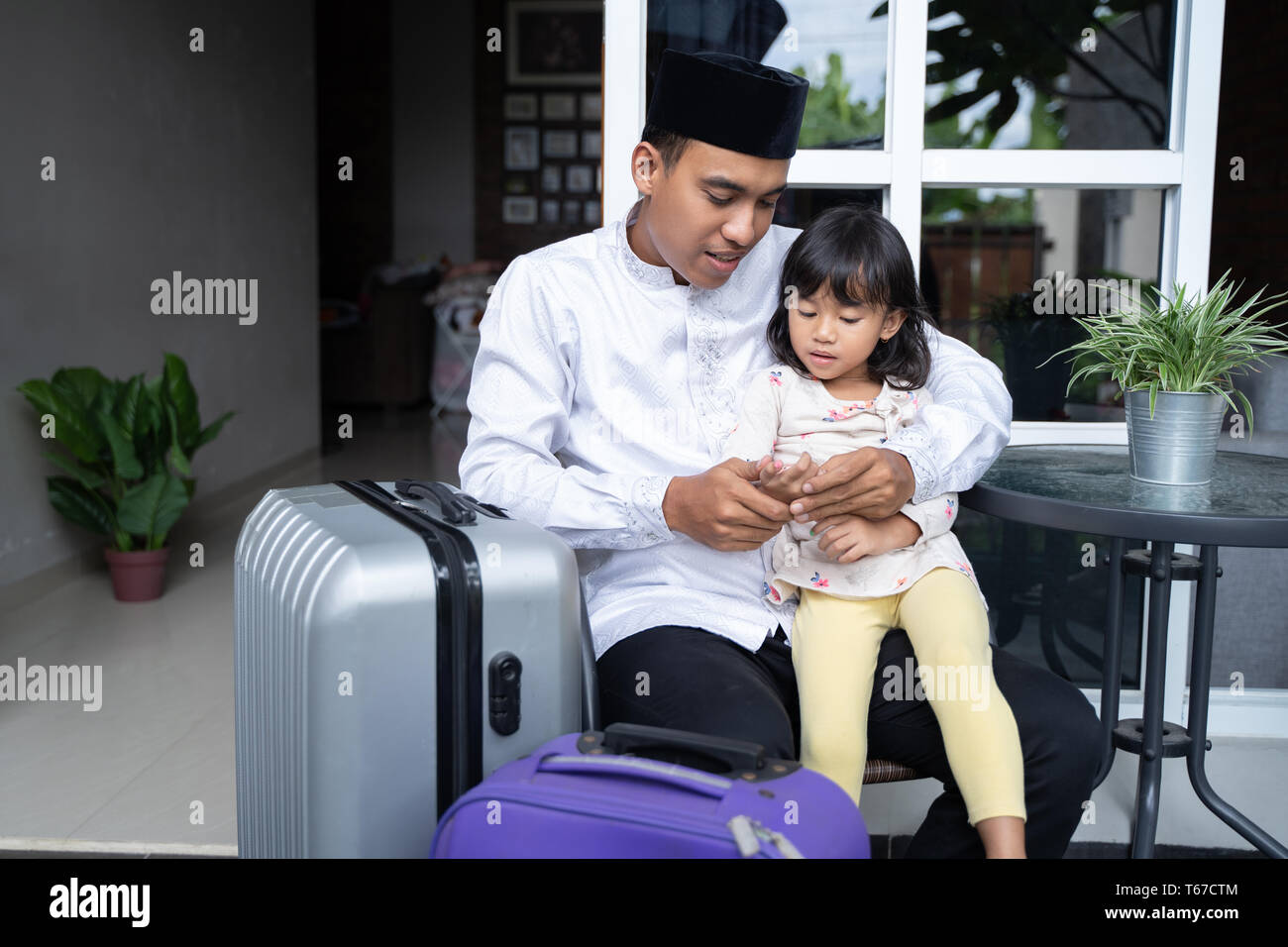 Muslimische Familie Ferienhäuser Konzept Eid Mubarak Stockfoto