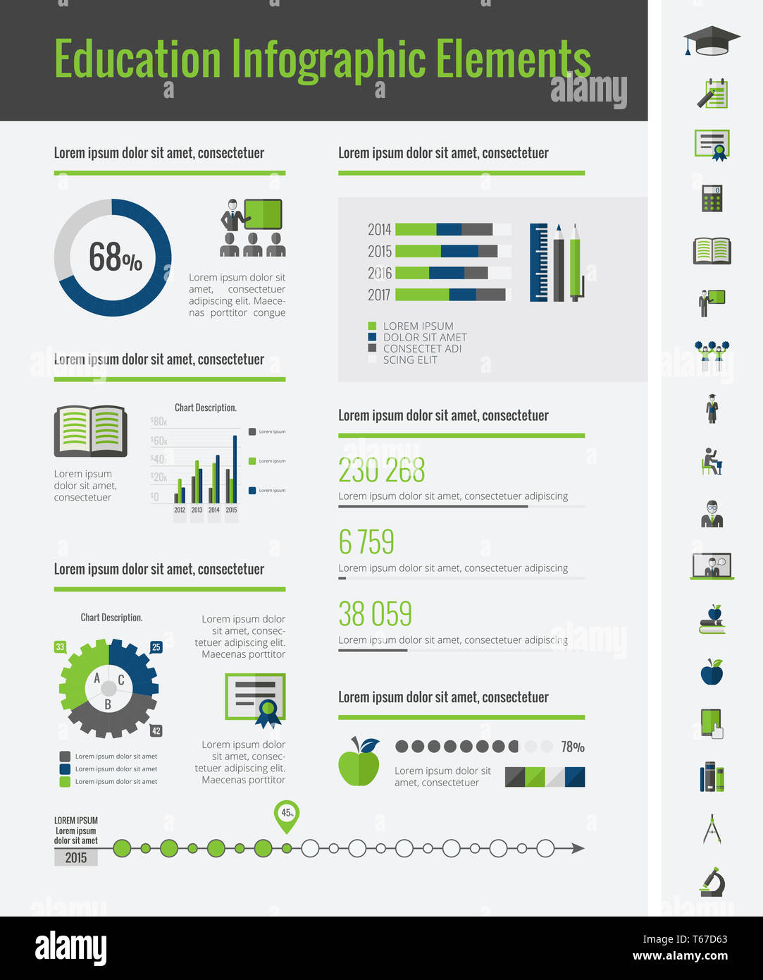 Bildung-Infografik-Elemente. Stockfoto