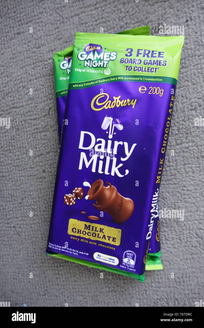 In der Nähe von Cadbury Dairy Milk Schokolade Stockfoto