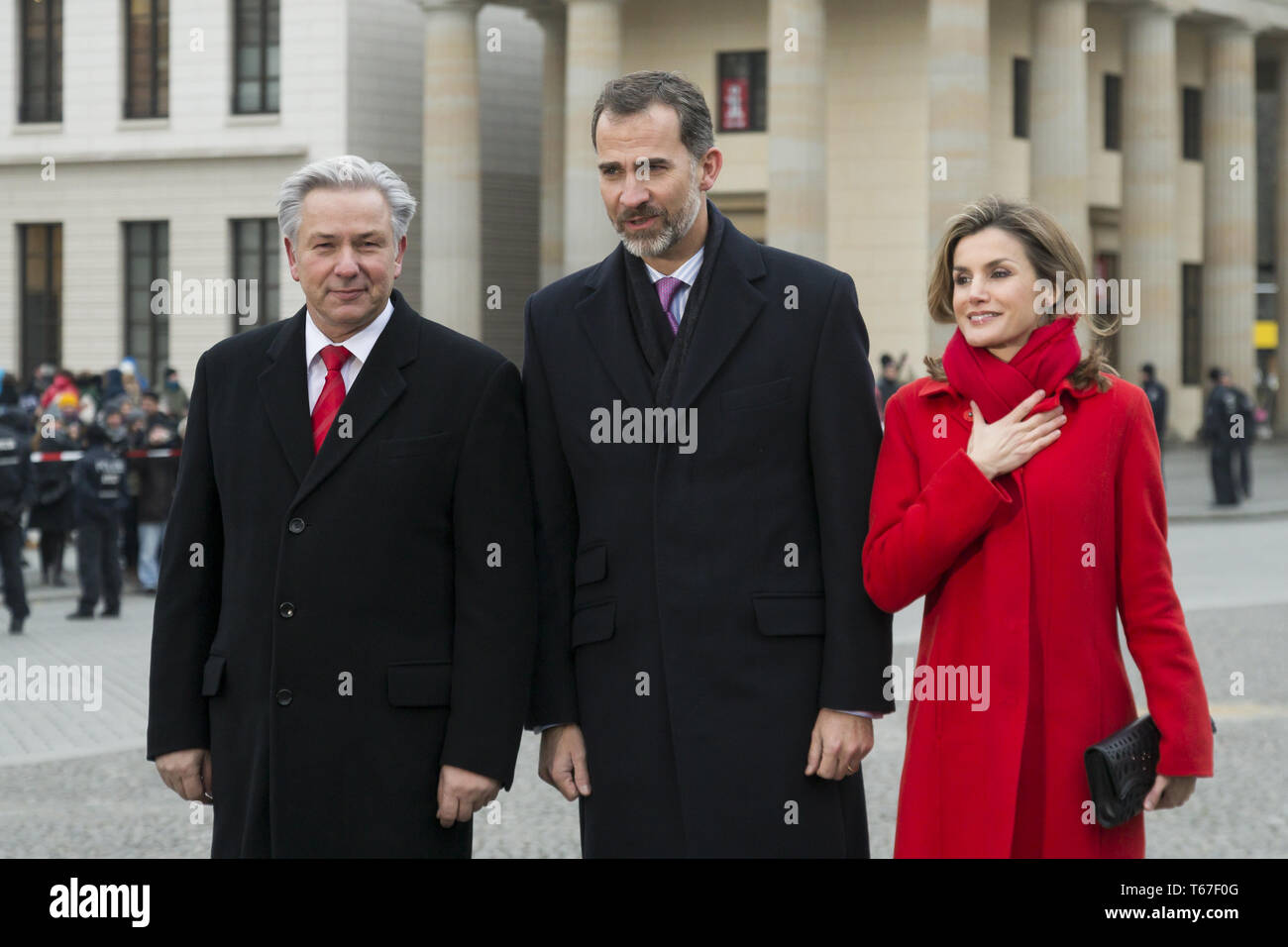 König Philipp VI. und Königin Letizia von Spanien am Brandenburger Tor Stockfoto