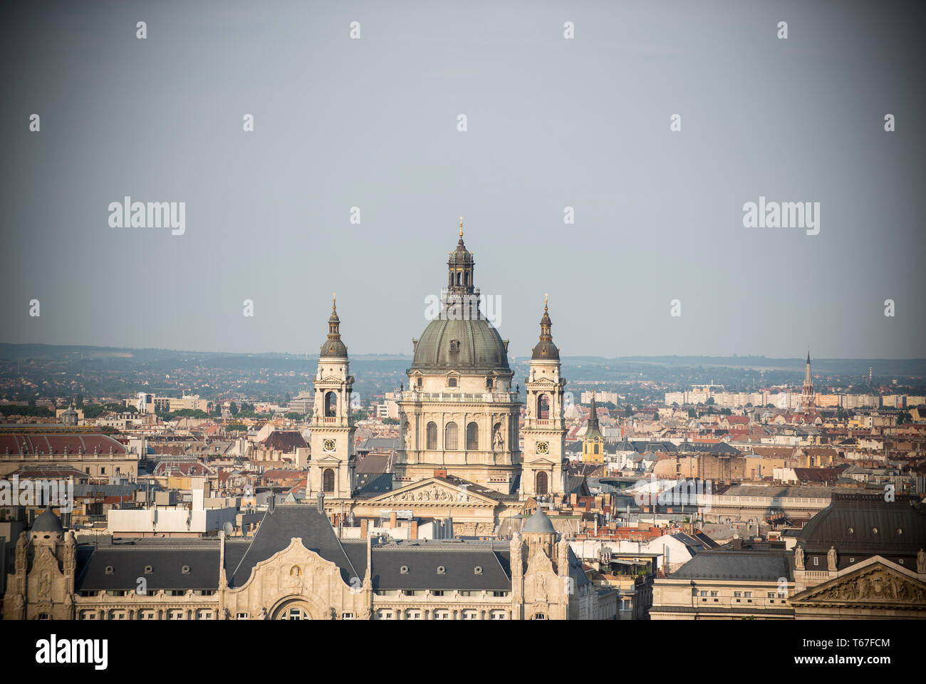 Blick von budavár auf die St. Stephans Basilika Stockfoto