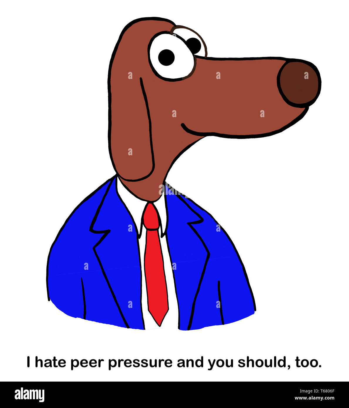 Hund Professor warnt vor peer pressure Stockfoto