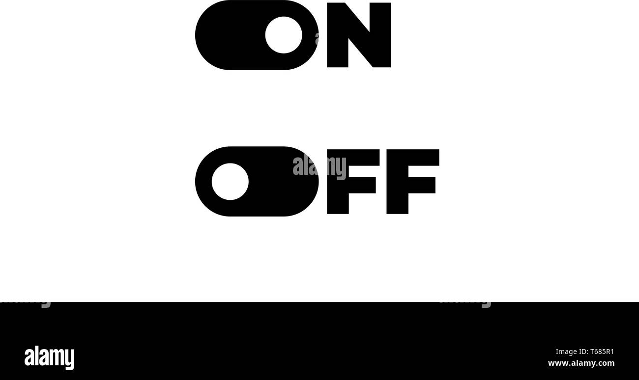Auf Off-Modus wechseln", Schieberegler. Wechseln modernen Flachbild UX UI Design Vector Element für die Webseite oder mobile App eingestellt Stock Vektor