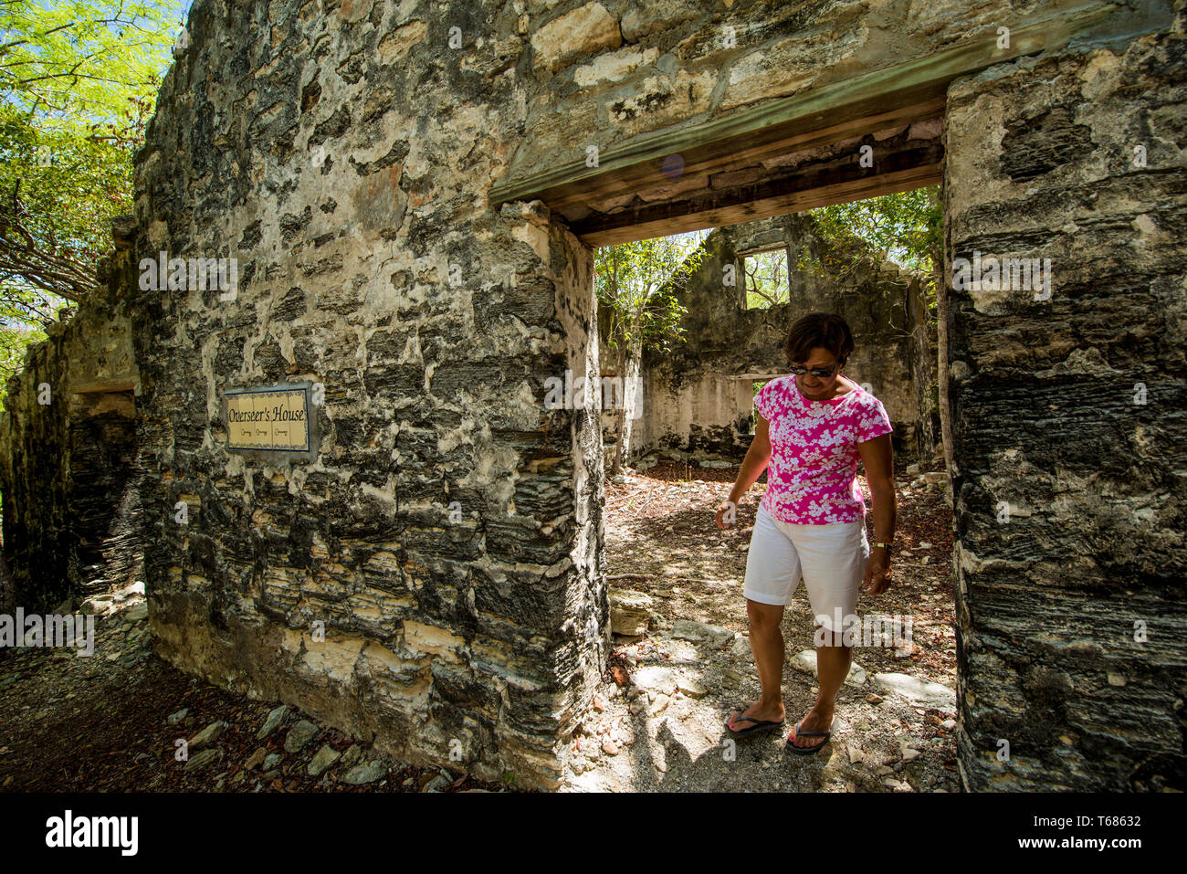 Wade's Green Plantation Historic Site, Kew, North Caicos, Turks- und Caicosinseln, Karibik. Stockfoto