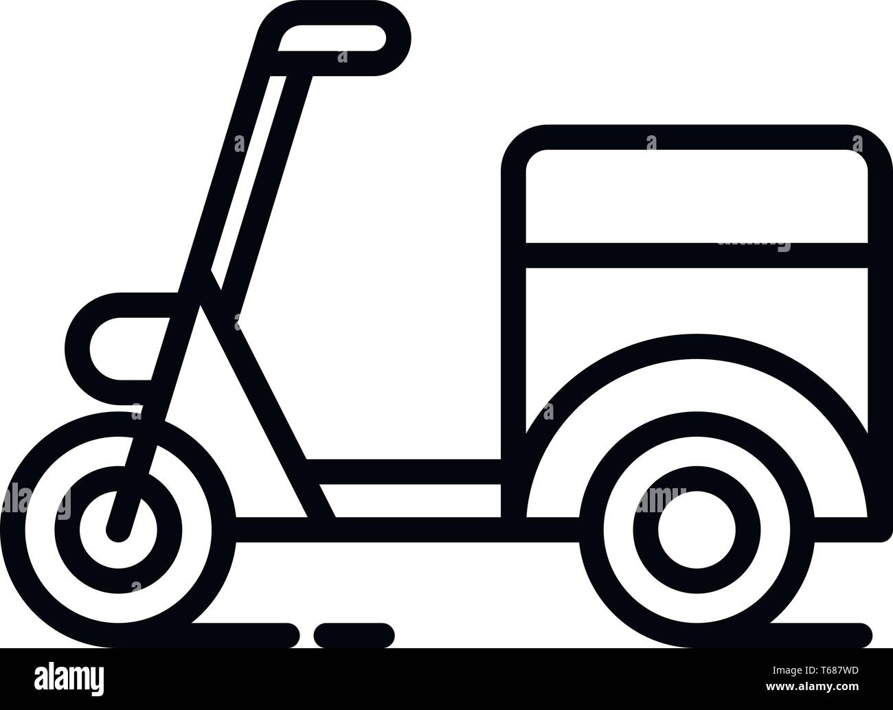 Dieser Vektor Bild zeigt eine Lieferung moped Symbol in Glyph Stil. Es ist auf einem weißen Hintergrund. Stock Vektor