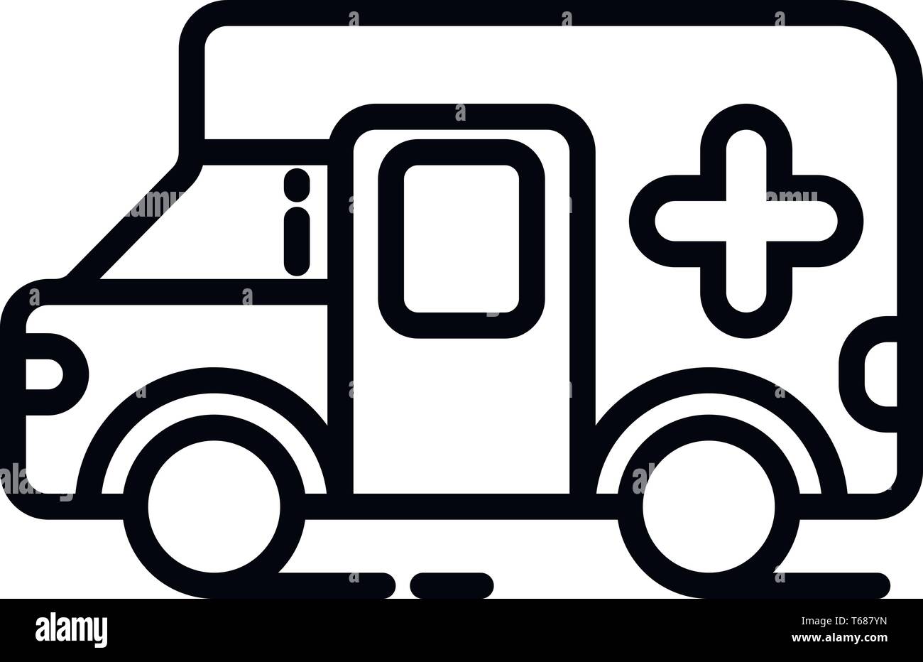 Dieser Vektor Bild zeigt einen Krankenwagen Symbol in Glyph Stil. Es ist auf einem weißen Hintergrund. Stock Vektor