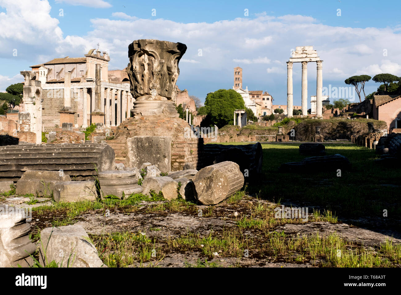 Ruinen des antiken Rom in dem Forum Romanum. Stockfoto
